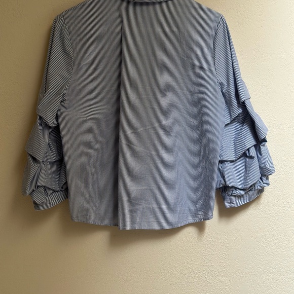 A New Day Blue and White Striped Shirt - Picture 3 of 3